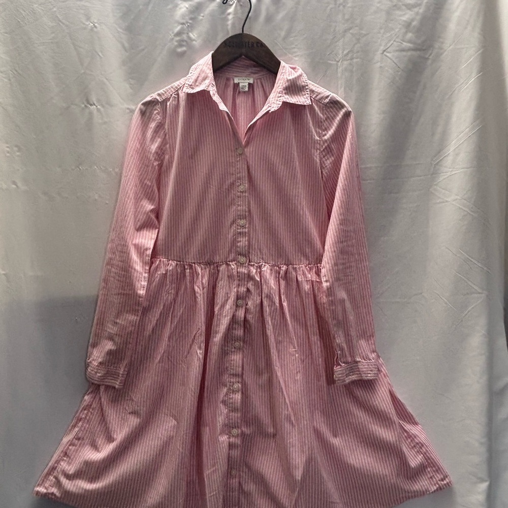 J. Crew Factory Pink Striped Midi Dress